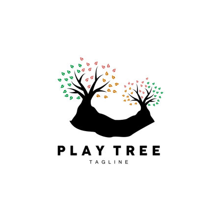 Tree Logo Design, Playground Vector, Education Tree Iconのイラスト素材