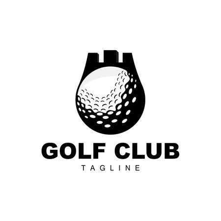 Golf Ball Logo, Vector Stick Golf. Outdoor Sports Game, Discipline Design, Icon Templateのイラスト素材