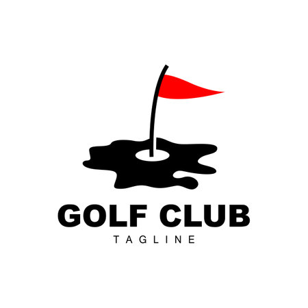 Golf Ball Logo, Vector Stick Golf. Outdoor Sports Game, Discipline Design, Icon Templateのイラスト素材