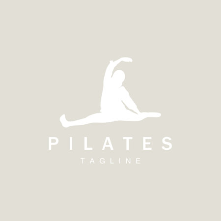 Pilates sitting pose logo icon symbol a calming yoga exercise that moves the whole bodyのイラスト素材
