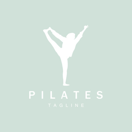 Pilates sitting pose logo icon symbol a calming yoga exercise that moves the whole bodyのイラスト素材