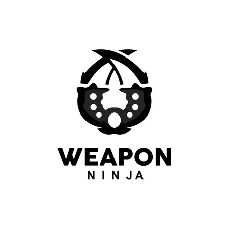 Weapon Logo, Traditional Weapon Karambit Vector, Ninja Fighting Tool Simple Design, Symbol Icon, Illustrationのイラスト素材
