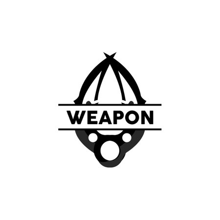 Weapon Logo, Traditional Weapon Karambit Vector, Ninja Fighting Tool Simple Design, Symbol Icon, Illustrationのイラスト素材