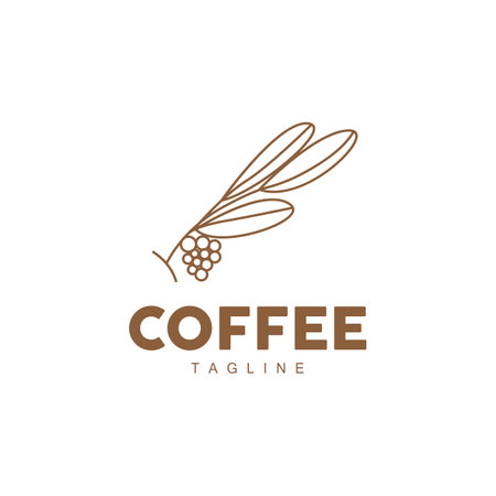 Coffee Logo, Coffee Tree Design, Cafe Drink Vector, Icon Brand Illustration Symbolのイラスト素材