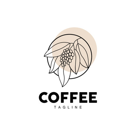 Coffee Logo, Coffee Tree Design, Cafe Drink Vector, Icon Brand Illustration Symbolのイラスト素材