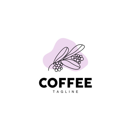 Coffee Logo, Coffee Tree Design, Cafe Drink Vector, Icon Brand Illustration Symbolのイラスト素材