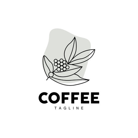 Coffee Logo, Coffee Tree Design, Cafe Drink Vector, Icon Brand Illustration Symbolのイラスト素材