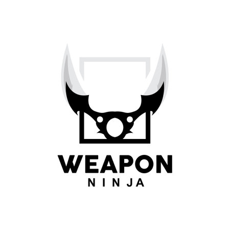 Weapon Logo, Traditional Weapon Karambit Vector, Ninja Fighting Tool Simple Design, Symbol Icon, Illustrationのイラスト素材