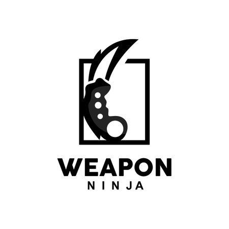 Weapon Logo, Traditional Weapon Karambit Vector, Ninja Fighting Tool Simple Design, Symbol Icon, Illustrationのイラスト素材