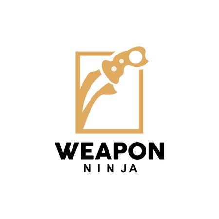 Weapon Logo, Traditional Weapon Karambit Vector, Ninja Fighting Tool Simple Design, Symbol Icon, Illustrationのイラスト素材