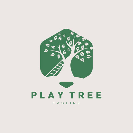 Tree Logo Design, Playground Vector, Education Tree Iconのイラスト素材