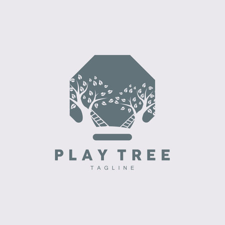 Tree Logo Design, Playground Vector, Education Tree Iconのイラスト素材
