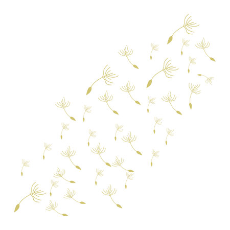 Dandelion Logo, Vector Plant Dandelion flower, Design Icon Templateのイラスト素材