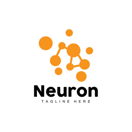 Neuron Logo Design Vector nerve cell illustration Molecular DNA health brandのイラスト素材