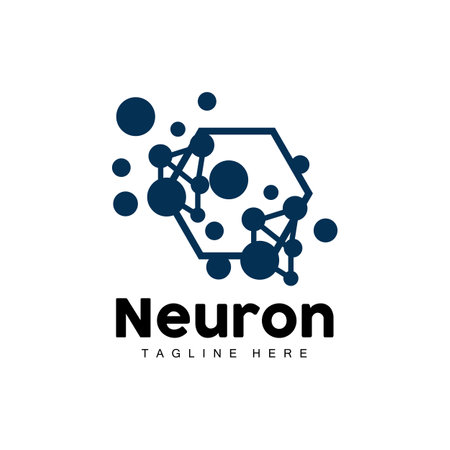 Neuron Logo Design Vector nerve cell illustration Molecular DNA health brandのイラスト素材