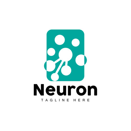 Neuron Logo Design Vector nerve cell illustration Molecular DNA health brandのイラスト素材
