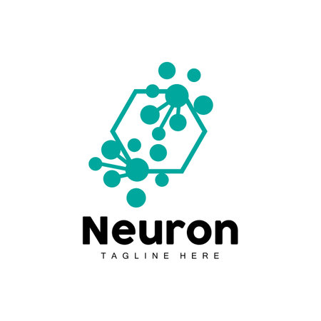 Neuron Logo Design Vector nerve cell illustration Molecular DNA health brandのイラスト素材