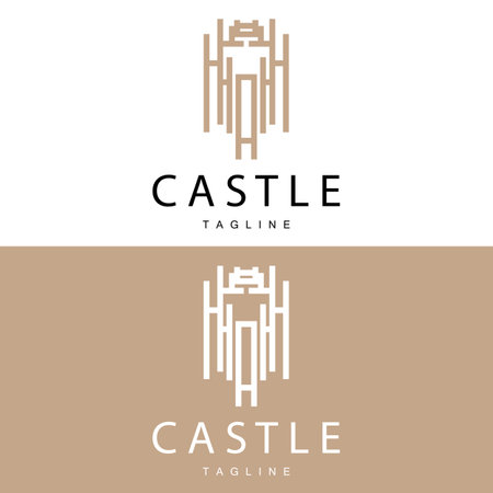 Castle Logo Elegant Luxury Simple Design, Royal Castle Vector Shield, Templet Illustration Iconのイラスト素材
