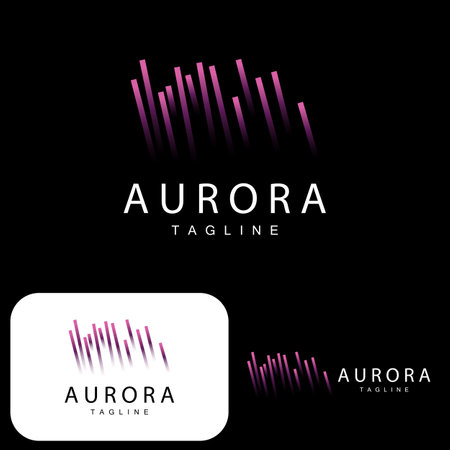 Aurora Logo, Simple Design Amazing Natural Scenery Of Aurora, Vector Icon Template, Illustrationのイラスト素材