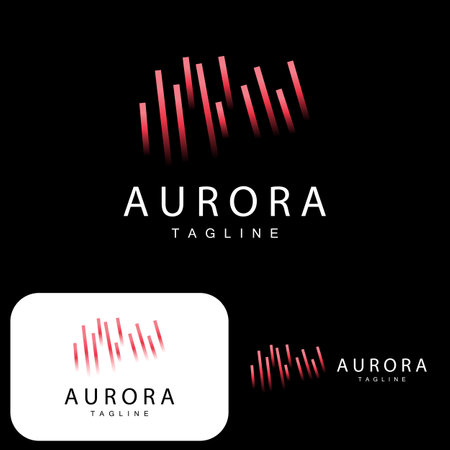 Aurora Logo, Simple Design Amazing Natural Scenery Of Aurora, Vector Icon Template, Illustrationのイラスト素材