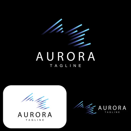 Aurora Logo, Simple Design Amazing Natural Scenery Of Aurora, Vector Icon Template, Illustrationのイラスト素材