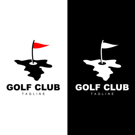 Golf Ball Logo, Vector Stick Golf. Outdoor Sports Game, Discipline Design, Icon Templateのイラスト素材