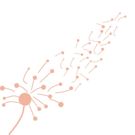 Dandelion Logo, Vector Plant Dandelion flower, Design Icon Templateのイラスト素材