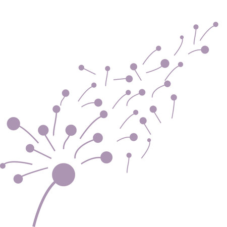 Dandelion Logo, Vector Plant Dandelion flower, Design Icon Templateのイラスト素材