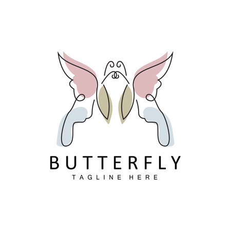 Butterfly Logo, Animal Design With Beautiful Wings, Decorative Animals, Product Brandsのイラスト素材