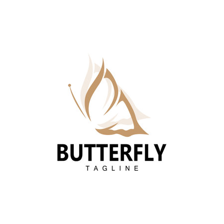 Butterfly Logo, Animal Design With Beautiful Wings, Decorative Animals, Product Brandsのイラスト素材
