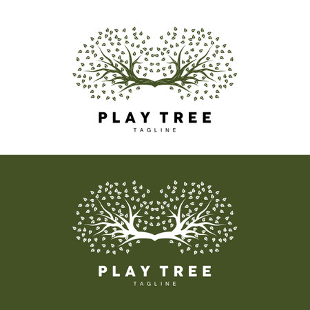 Tree Logo Design, Playground Vector, Education Tree Iconのイラスト素材