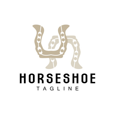 Horseshoe Logo, Cowboy Horse Vector, Icon Design Symbol Templateのイラスト素材