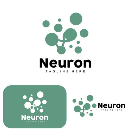 Neuron Logo Design Vector nerve cell illustration Molecular DNA health brandのイラスト素材