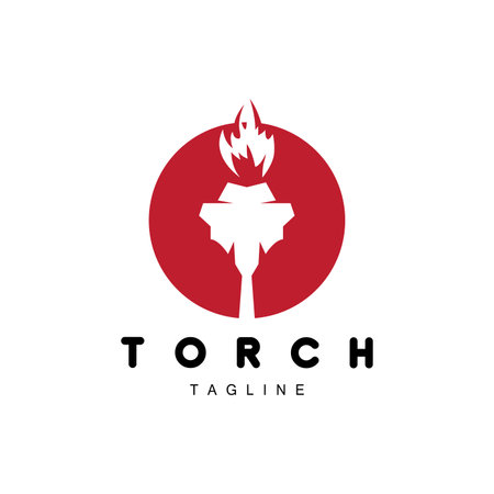 Torch Logo, Fire Design, Letter Logo, Product Brand Iconのイラスト素材
