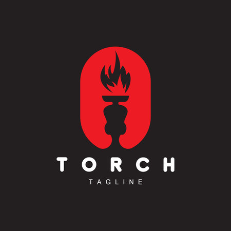 Torch Logo, Fire Design, Letter Logo, Product Brand Iconのイラスト素材