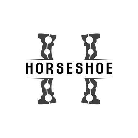 Horseshoe Logo, Cowboy Horse Vector, Icon Design Symbol Templateのイラスト素材
