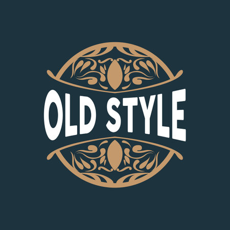Decorative Typography Vintage Line Design, Vector Illustration, Luxury Label And Badge Ornament, Elegant Retro Style Ribbonのイラスト素材