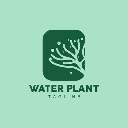 Coral Logo, Marine Plant Design Place Marine Animal, Seaweed Sea Vectorのイラスト素材