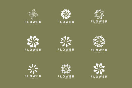 Floral Logo, Leaves And Flowers Botanical Garden Vector, Floral Design Of Lifeのイラスト素材