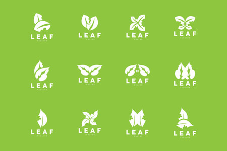Green Leaf Logo, Ecology Natural Plant Vector, Nature Design, Illustration Template Iconのイラスト素材