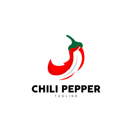 Chili Logo, And Spicy Red Chili, Garden Plants Vector, Silhouette Illustration Symbolのイラスト素材