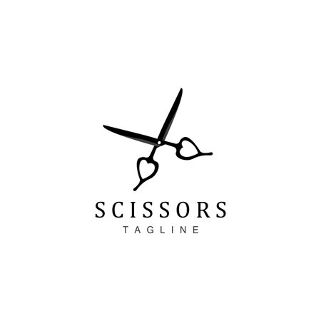 Scissors Logo, Shaver Vector, Simple Barber Shop Design, Icon, Background, Symbol, Templateのイラスト素材