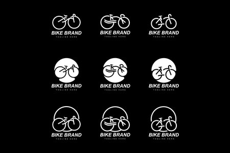 Bike Logo. Bicycle Sport Branch Vector, Simple Minimalist Transportation Design, Template, Silhouetteのイラスト素材