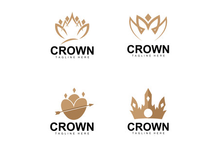 Crown Logo, Royal King Vector, Minimalist Simple Design, Illustration Symbolのイラスト素材