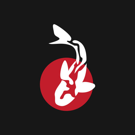 Koi Fish Logo Design, Chinese Lucky And Triumph Ornamental Fish Vector, Company Brand Gold Fish Iconのイラスト素材