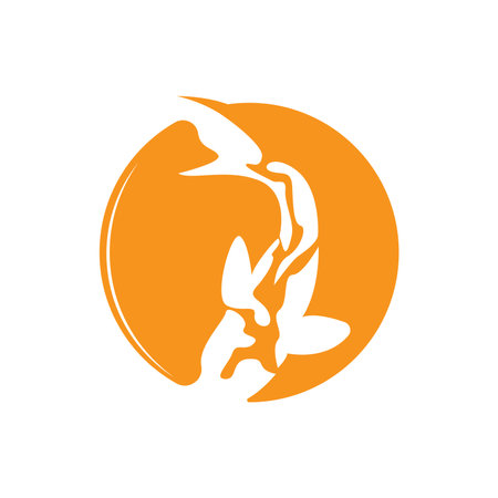 Koi Fish Logo Design, Chinese Lucky And Triumph Ornamental Fish Vector, Company Brand Gold Fish Iconのイラスト素材