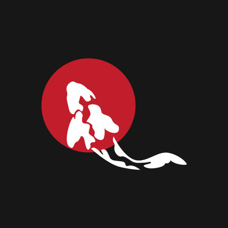 Koi Fish Logo Design, Chinese Lucky And Triumph Ornamental Fish Vector, Company Brand Gold Fish Iconのイラスト素材