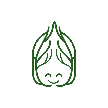 Kimchi Logo Design, Korean Traditional Food Vector, Cabbage Green Vegetable Logo Illustration, Company Brand Iconのイラスト素材