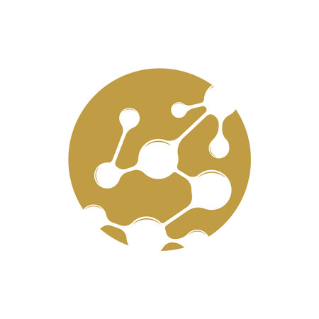 Neuron Logo, Cel Dna Network Vector, And Particle Technology, Simple Illustration Template Designのイラスト素材