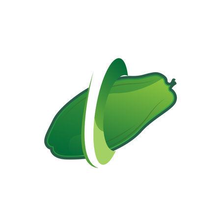 Papaya Logo Design, Vitamin Fruit Vector, Fruit Product Brand Illustration Iconのイラスト素材